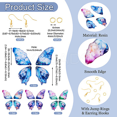 DIY Epoxy Resin Wings Pendants Dangle Earring Making Kits DIY-TA0013-31-1