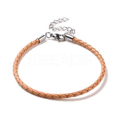 Braided Leather Cord Bracelet Making MAK-L018-05G-1