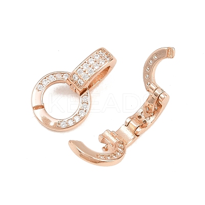 Rack Plating 925 Sterling Silver Micro Pave Clear Cubic Zirconia Enhancer Shortener Bails STER-H105-05RG-1
