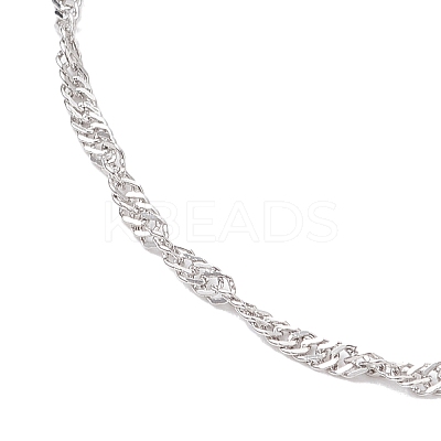 2Pcs 2 Colors 304 Stainless Steel Singapore Chain Bracelet Making AJEW-JB01345-1