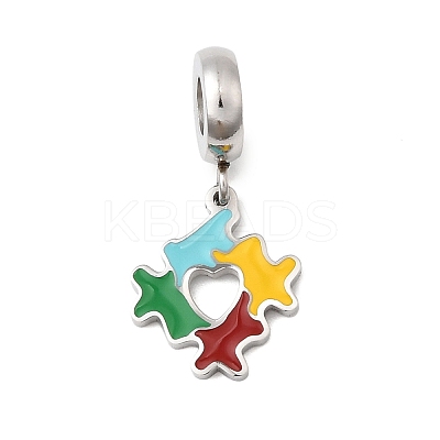 304 Stainless Steel Colorful Enamel European Dangle Charms STAS-D153-01A-P-1