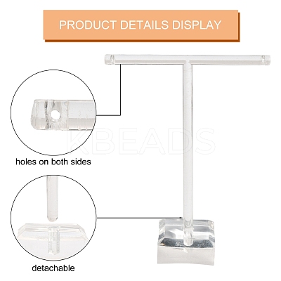 T Bar Organic Glass Earring Display Stand EDIS-G001-01-1