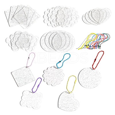 40Pcs 10 Style Acrylic Transparent Blank Pendants with Glitter DIY-CJC0002-013-1