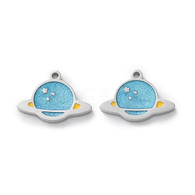 304 Stainless Steel Enamel Charms STAS-M102-22P-06-1