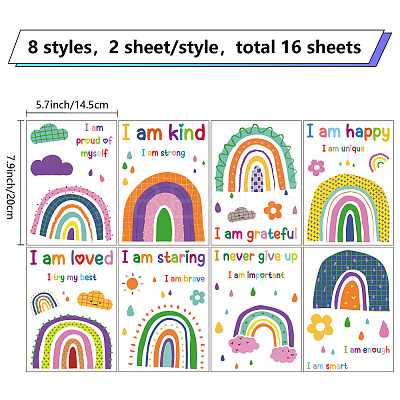 8 Sheets 8 Styles PVC Waterproof Wall Stickers DIY-WH0345-209-1