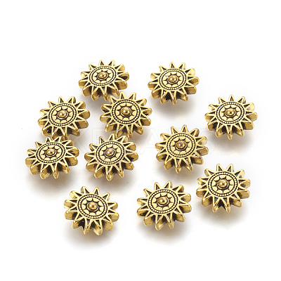 Tibetan Style Alloy Sun Beads TIBEP-GC188-AG-NR-1