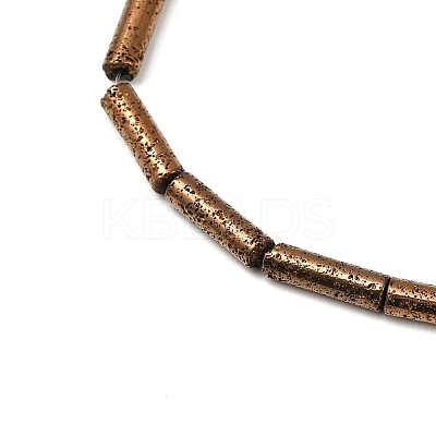 Electroplated Natural Lava Rock Beads Strands G-K388-03B-04-1