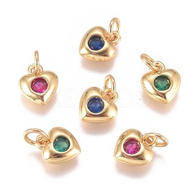 Brass Micro Pave Cubic Zirconia Charms ZIRC-G168-58G-1
