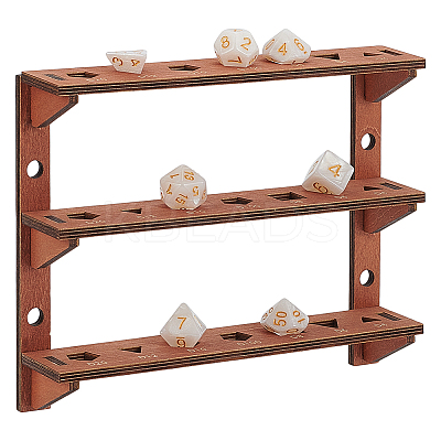 1 Bag 3-Tier Wooden Wall Mounted Dice Organizer Display Tower Racks ODIS-BC0001-27-1