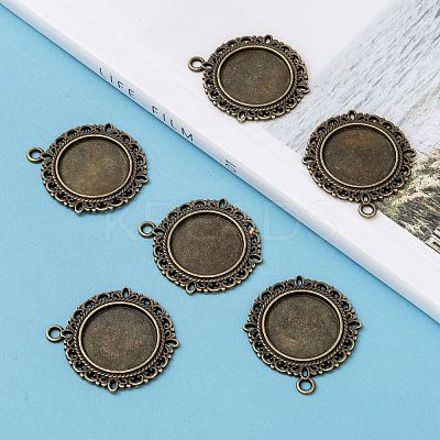 Tibetan Style Alloy Pendant Cabochon Settings X-TIBE-T003-08AB-NR-1