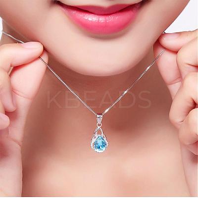 Exquisite Teardrop Brass Cubic Zirconia Pendant ZIRC-EE0001-001P-1