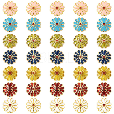 35Pcs 7 Colors Alloy Enamel Beads ENAM-YW0008-16-1