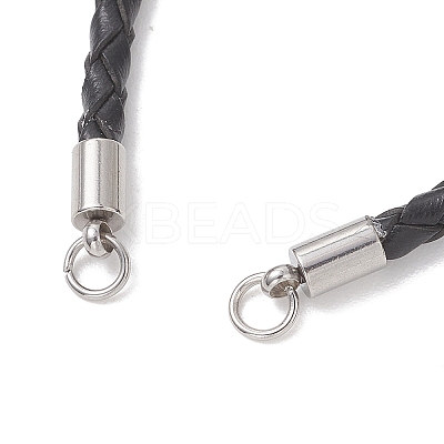 3MM Round Braided Leather Bracelet Making AJEW-JB01541-01-1
