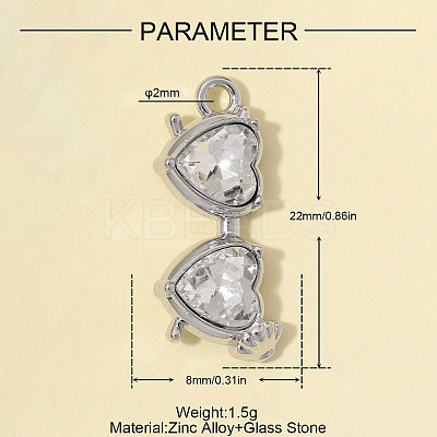 Zinc Alloy with Glass Pendants GL-OY001-09P-1