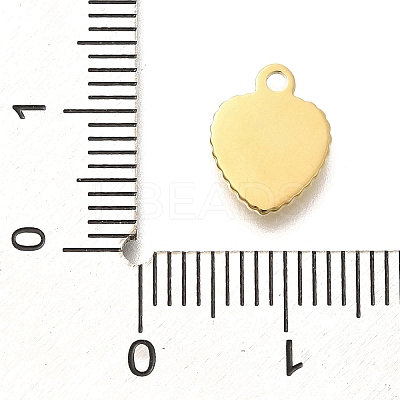 Ion Plating(IP) 304 Stainless Steel Pave Shell Heart Charms STAS-K263-72G-1