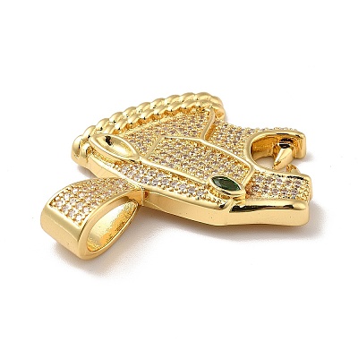 Brass Micro Pave Clear Cubic Zirconia Pendants KK-H433-36G-1