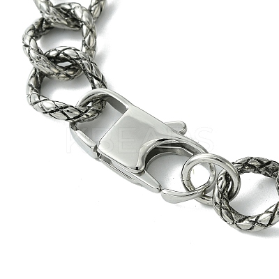 304 Stainless Steel Twisted Bracelets for Women Men BJEW-C063-06AS-1