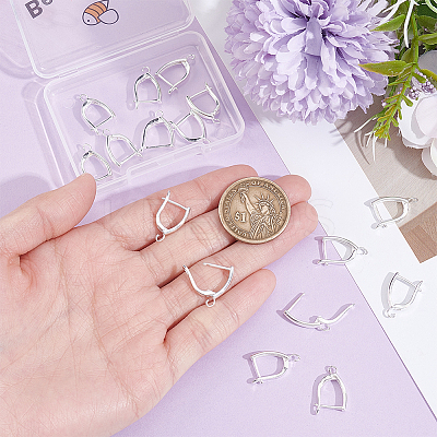 20Pcs Rack Plating Eco-friendly Brass Hoop Earring Findings with Latch Back Closure KK-BBC0027-50S-1