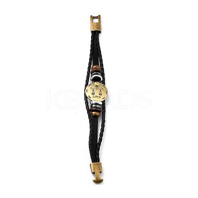 Braided Leather Cord Retro Multi-strand Bracelets BJEW-L616-20I-1