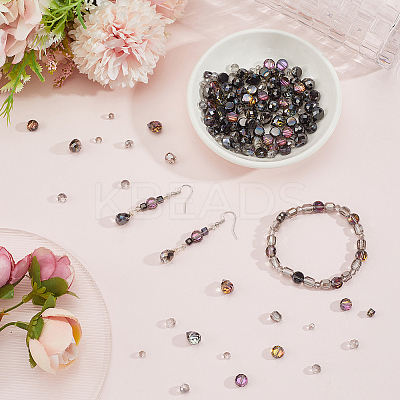114Pcs Transparent Electroplate Glass Beads GLAA-PA0001-17D-1