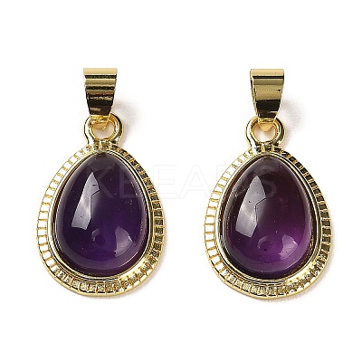 Natural Amethyst Pendants G-M405-05G-01-1