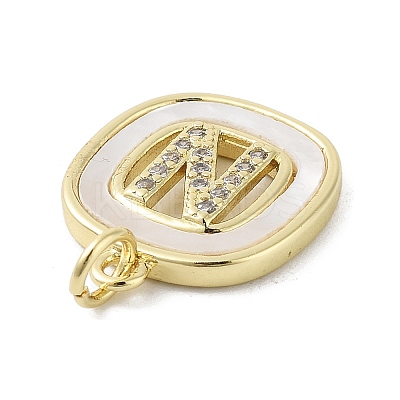 Rack Plating Brass Micro Pave Clear Cubic Zirconia Pendants KK-E102-33G-N-1