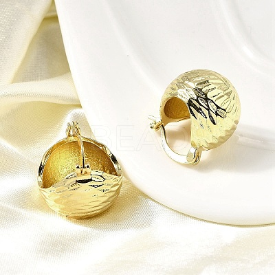 Brass Round Hoop Earrings EJEW-L261-027G-1