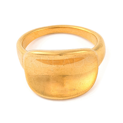 Ion Plating(IP) 304 Stainless Steel Oval Finger Rings for Women RJEW-S414-54B-G-1