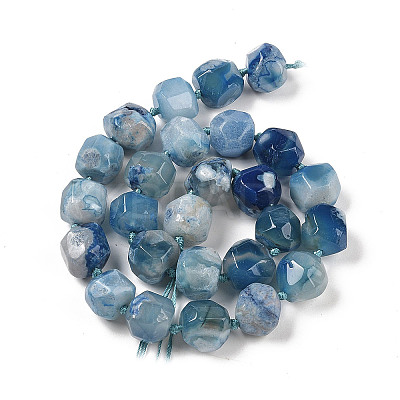 Natural Blue Cherry Blossom Agate Beads Strands G-NH0010-J02-01B-1