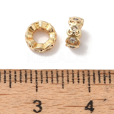 Brass Micro Pave Clear Cubic Zirconia Beads KK-G503-19G-1
