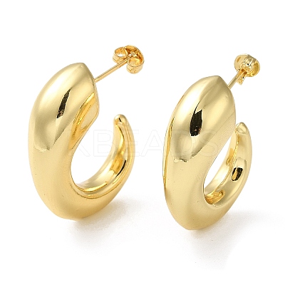 Rack Plating Brass Round Stud Earrings EJEW-Z019-10G-1