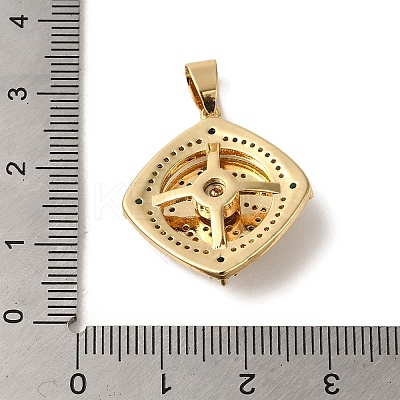 Brass Micro Pave Cubic Zirconia Pendants KK-R162-086B-G-1