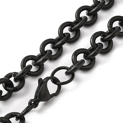 Ion Plating(IP) 304 Stainless Steel Rolo Chains Necklaces NJEW-F297-02B-1