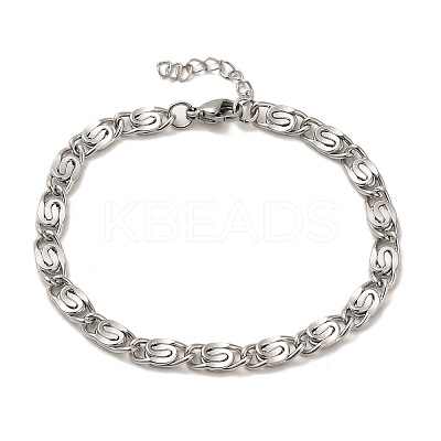 304 Stainless Steel Lumachina Chain Bracelets LS-BJEW-C079-01C-P-1