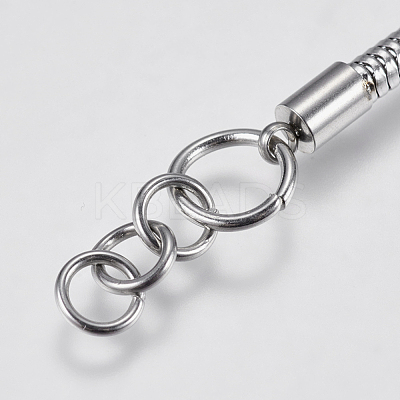 Tarnish Resistant 304 Stainless Steel Round Snake Chain Bracelet Making STAS-F139-056P-D-1