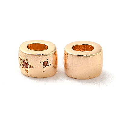 Brass Micro Pave Cubic Zirconia Beads KK-Q773-02G-04-1