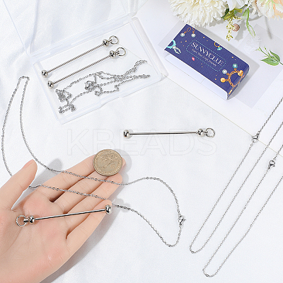 6Pcs 304 Stainless Steel Cable Chain Necklaces MAK-SC0001-46-1