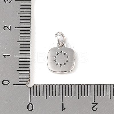 Rack Plating Brass Micro Pave CLear Cubic Zirconia Charms KK-E110-14P-O-1