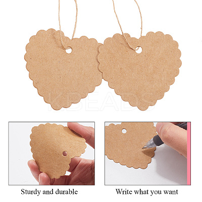 100Pcs Lace Edged Heart Paper Gift Tags CDIS-CP0001-01B-1