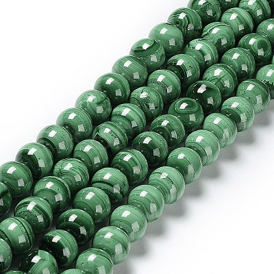 Natural Malachite Beads Strands G-F571-27AB1-14mm-1
