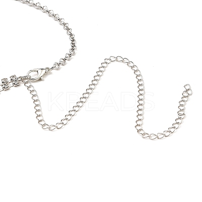 Brass with Crystal Rhinestone Pendants Necklace LS-NJEW-B081-01-1