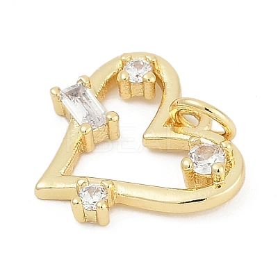 Brass Micro Pave Clear Cubic Zirconia Pendants KK-G522-53G-03-1