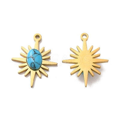 Synthetic Turquoise Pendants STAS-A080-20G-1