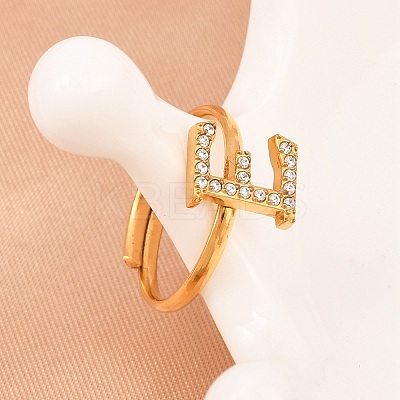304 Stainless Steel Micro Pave Cubic Zirconia Cuff Open Rings LS-RJEW-D336-01G-07-1