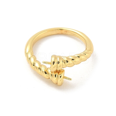 Brass Cup Peg Open Cuff Ring Settings KK-G518-10G-05-1