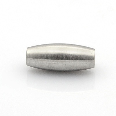 Tarnish Resistant 304 Stainless Steel Matte Surface Magnetic Clasps with Glue-in Ends STAS-O042-B-12-1