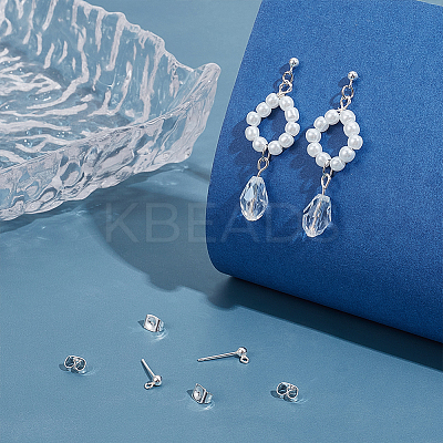 3Pcs 925 Sterling Silver Stud Earring Findings STER-UN0001-40-1