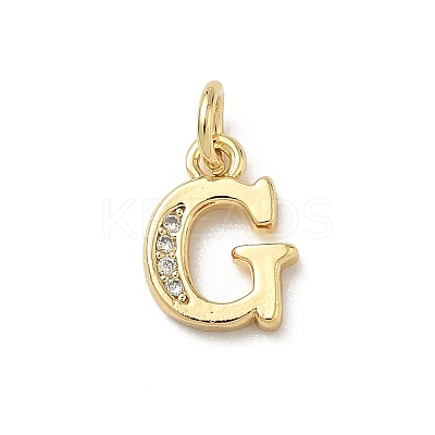 Brass Micro Pave Cubic Zirconia Charms KK-I382-03G-G-1