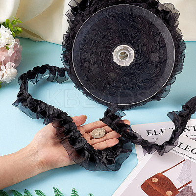 1Pc 2-Layer Pleated Satin Organza Ribbons ORIB-TA0001-06B-1