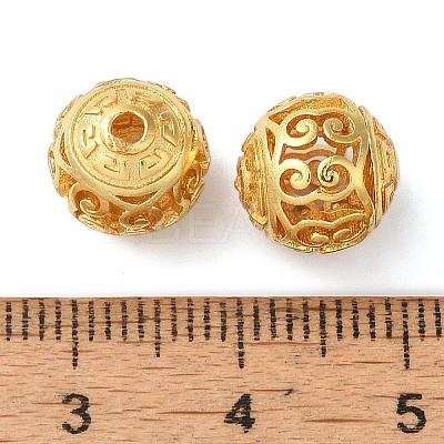 Rack Plating Hollow Brass Beads KK-P276-02D-G-1